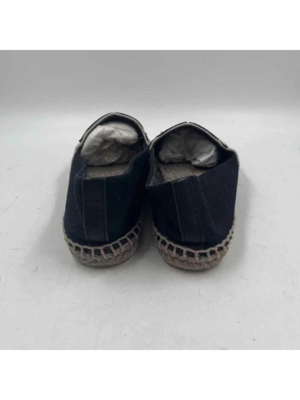 Tory Burch Espadrille Logo Women's Shoe Size 9 Black Textured Flats